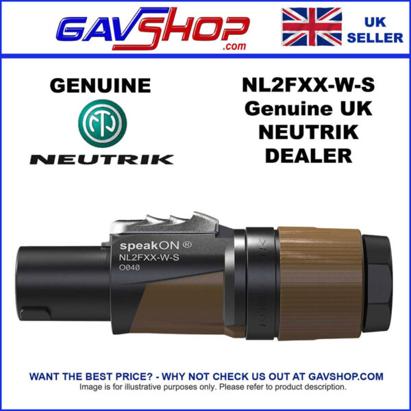 Neutrik Speakon Plug NL2FXX-W-S - 2 Pole FXX Series, Small Size 6-12 mm cable