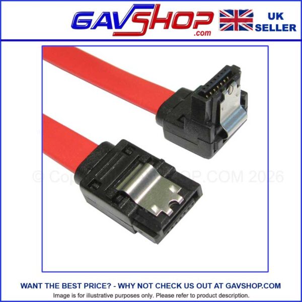 SATA Cable Computer Lead Straight to Locking Right Angle SATA 0.45m (45cm)