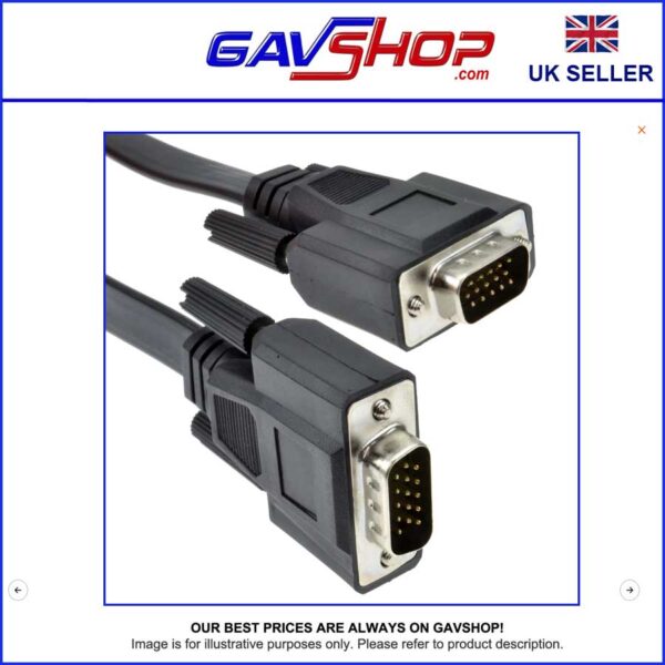 SVGA VGA 5m Lead Male to Male 15 pin DSub Connectors