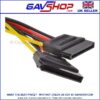 4 Pin IDE Molex to 2x SATA Straight Female HDD Power Y Splitter Cable