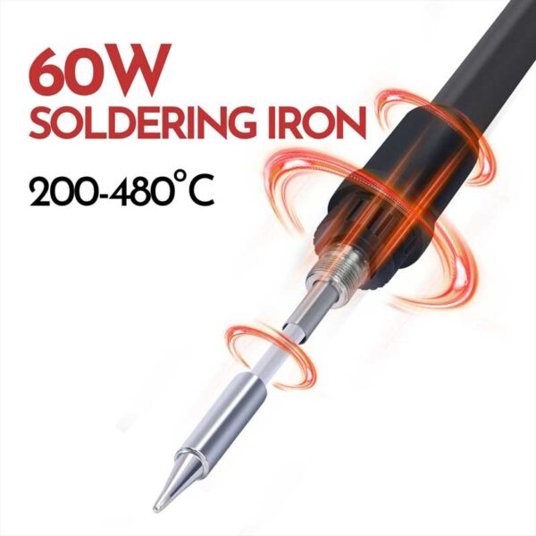 750W 2-in-1 Soldering Iron Station Hot Air Gun Desoldering Rework LED Digital UK Plug
