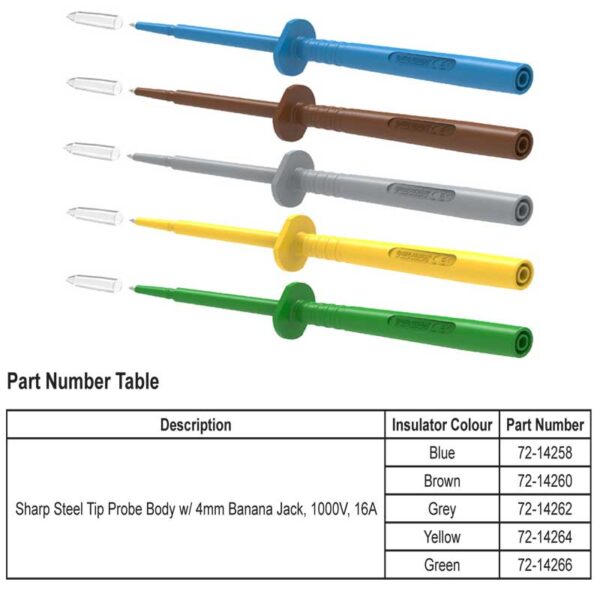 4mm Banana Test Probes 16A Needle Connector, 1KV, Yellow, Multifunction Use