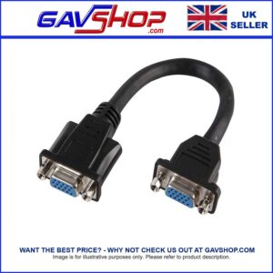 15 Pin VGA Female to Female Panel Mount Adaptor Lead, 140mm Black -  PSG03799