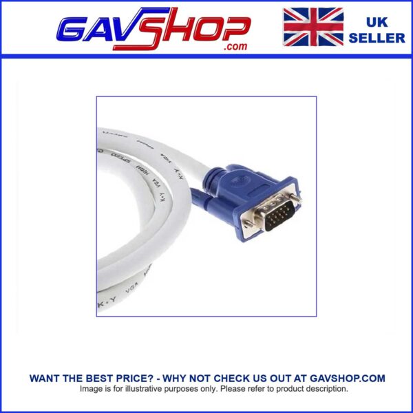 SVGA VGA Computer Monitor Lead with Ferrite Rings - 1.8m