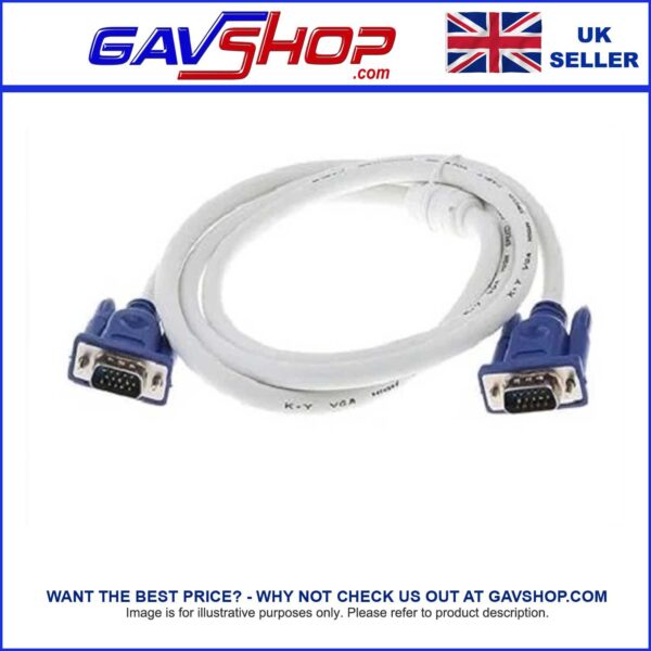 SVGA VGA Computer Monitor Lead with Ferrite Rings - 1.8m