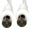 White-Male-to-Male-Aerial-P Aerial Coaxial Plug to Plug TV and Video Lead White - Various Lengths