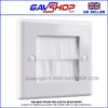 White Brushed Wall Plate Single Gang - Designed to Hide Cable Entry Points in the Wall