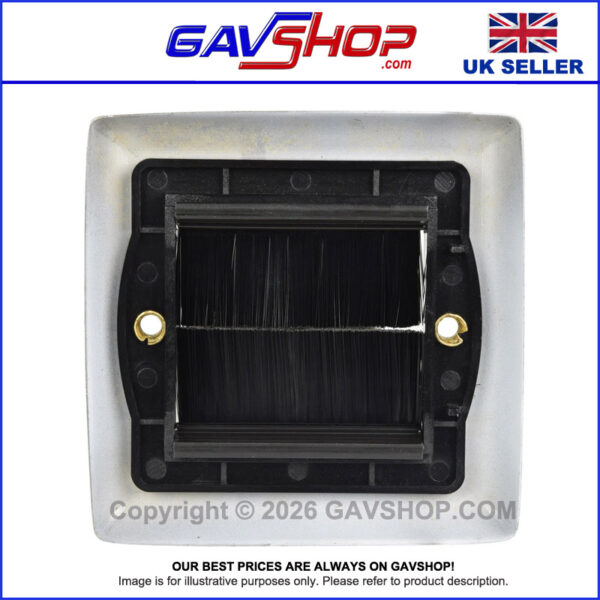 White Brushed Wall Plate Steel Single Gang - Designed to Hide Cable Entry Points in the Wall