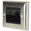 Brushed Steel Wall Plate Single Gang - Designed to Hide Cable Entry Points in the Wall