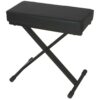 180159UK_CO1 Delux Foldable Keyboard Bench with Deep Upholstered Black Cushion by Chord