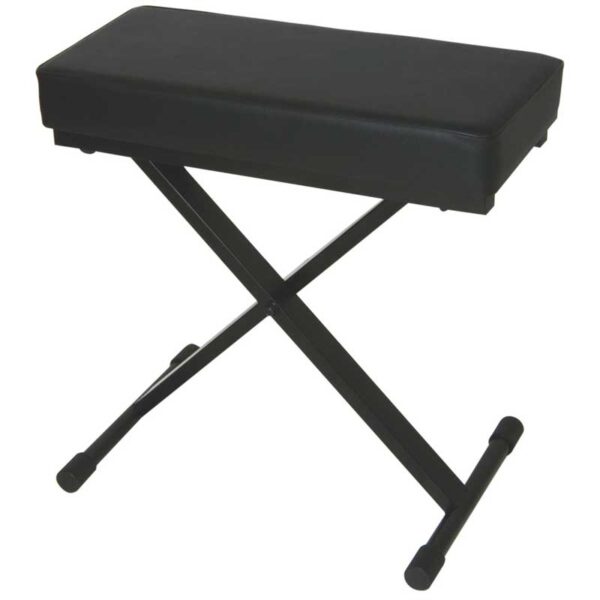 180159UK_CO1 Delux Foldable Keyboard Bench with Deep Upholstered Black Cushion by Chord