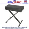 180159UK_GAVSHOP Delux Foldable Keyboard Bench with Deep Upholstered Black Cushion by Chord