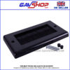 Black Brushed Wall Plate Double Gang - Designed to Hide Cable Entry Points in the Wall