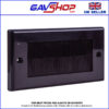 Black Brushed Wall Plate Double Gang - Designed to Hide Cable Entry Points in the Wall
