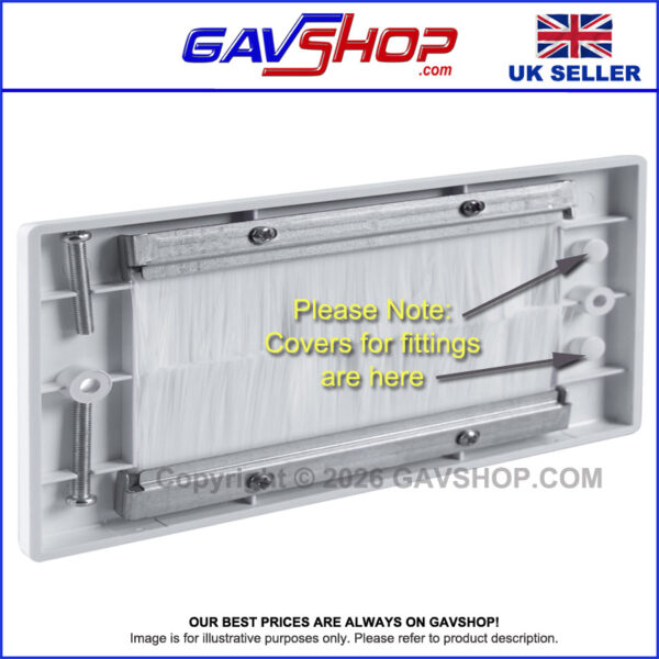 White Brushed Wall Plate Double Gang - Designed to Hide Cable Entry Points in the Wall (Copy)