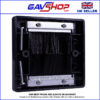 Black Brushed Wall Plate Single Gang - Designed to Hide Cable Entry Points in the Wall
