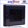 Black Brushed Wall Plate Single Gang - Designed to Hide Cable Entry Points in the Wall