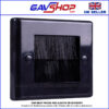 Black Brushed Wall Plate Single Gang - Designed to Hide Cable Entry Points in the Wall