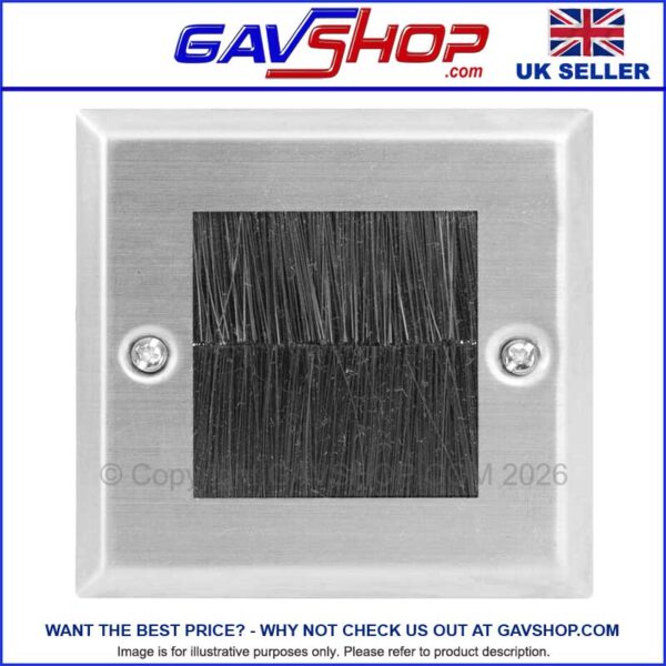 Brushed Steel Wall Plate Single Gang - Designed to Hide Cable Entry Points in the Wall