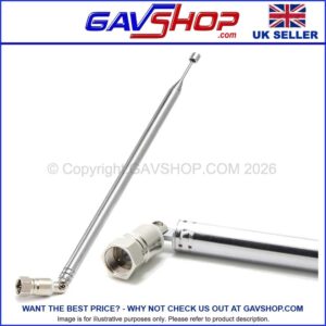 Telescopic Aerial F Type Replacement Antenna Connector TV AM FM Radio