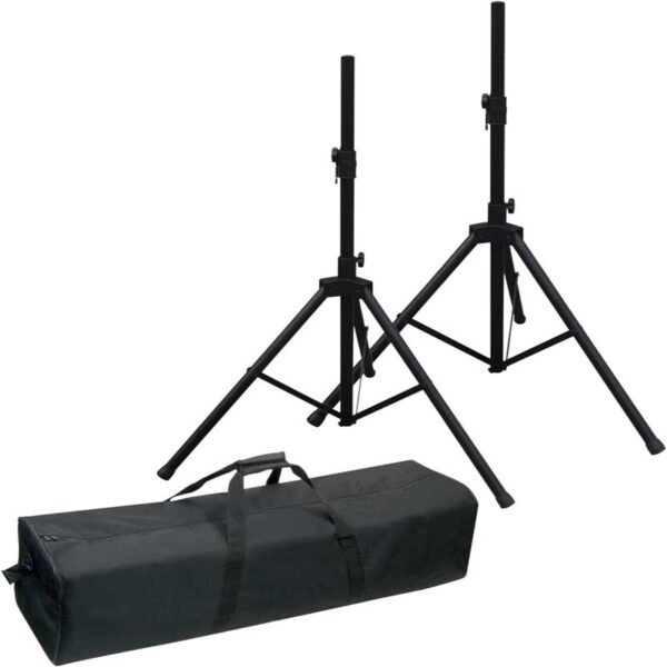 35mm Tripod Speaker Stands A Pair of Quality Lightweight Aluminium Stands & Carry Case