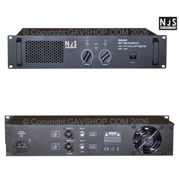 Professional Stereo Power Amplifier 2 x 150w at 8Ω or 230w at 4Ω by NJS
