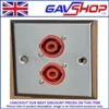 Brushed Steel Speakon Wallplate with 2 x Speakon 4 Pole Speaker Connector Socket
