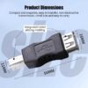 USB A to B Adapter - Female to Male Converter for Printers, Scanner, Fax