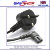 Right Angled Fig8 Lead - 5m Black UK plug to Figure 8 (C7)