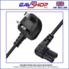 Right Angled Fig8 Lead - 5m Black UK plug to Figure 8 (C7)