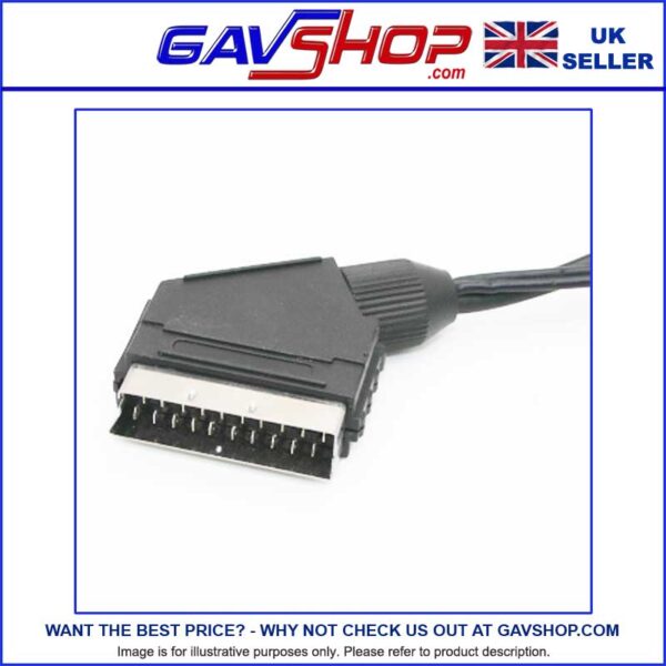 001-Single-Scart-Plug BNC Phono to Scart Lead for CCTV and Vintage Game Machines - 1m Cable