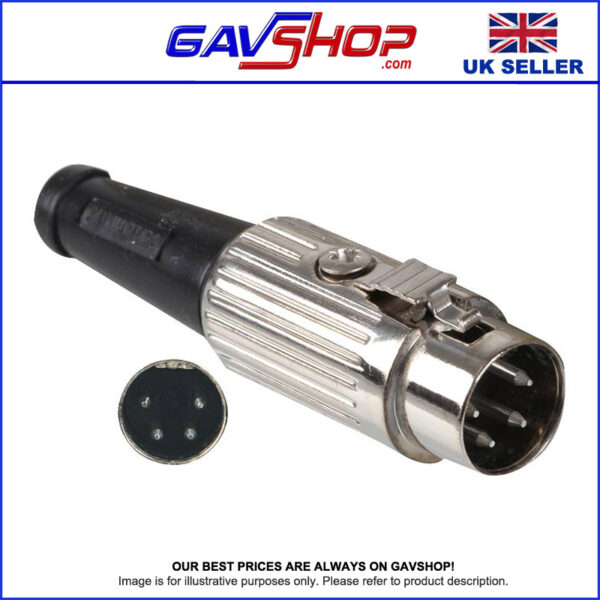 4 Pin Din Plug Standard Nickel Metal