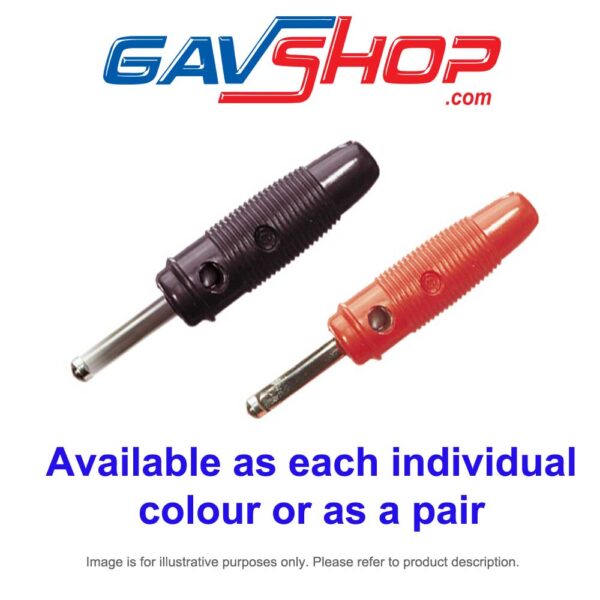 4mm-Banana-Plugs---2 4mm Banana Plug Connectors with Soft Plastic Cover and Screw Terminals Various Colours