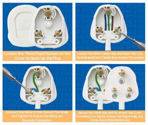 Small Round Pin Plug Top 5A - ( Pack of Two Plugs ) for Lighting, Caravans and Clocks