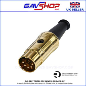 5-pin Din Audio Plug 180 degrees Rean NYS322AG
