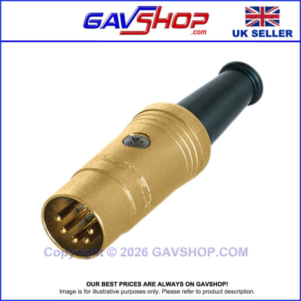 5-pin Din Audio Plug 180 degrees Rean NYS322AG