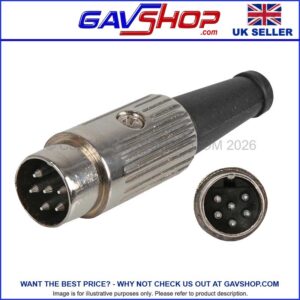 6 Pin DIN NICKEL PLUG (240°) Standard Type Audio, Imaging, Video & Vision - 610-0600