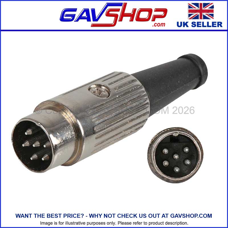 6 Pin DIN NICKEL PLUG (240°) Standard Type Audio, Imaging, Video & Vision – 610-0600