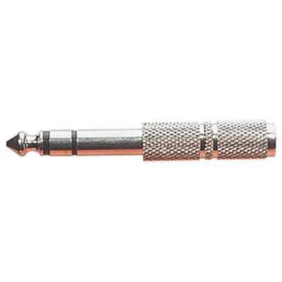 Stereo Jack Plug to 3.5mm Stereo Socket Adaptor in Nickle Metal