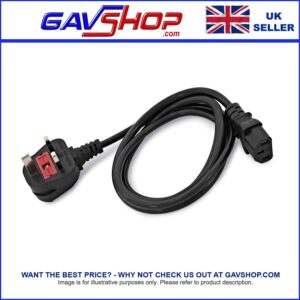 IEC Kettle Type Lead to UK Plug with Choice of Fuse Size 3A, 5A, 10A