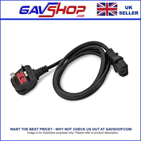 IEC Kettle Type Lead to UK Plug with Choice of Fuse Size 3A, 5A, 10A