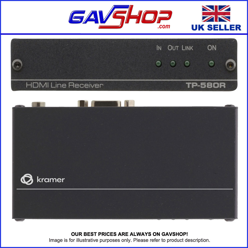 Kramer TP-580R Extender Receiver HDBaseT 1.0 HDMI 4K Over RJ45 Cat5e, Cat6, Cat7
