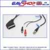 Scart-BNC-to-2-Phonos BNC Phono to Scart Lead for CCTV and Vintage Game Machines - 1m Cable