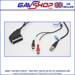 BNC Phono to Scart Lead for CCTV and Vintage Game Machines - 1m Cable