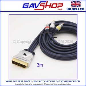 Skytronic-Scart-Lead-3m---OFC-Cable-002 3m Switched Scart to 3x Phonos Lead with OFC Thick Cable - Shop Soiled