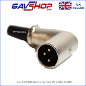 3 Pin Right Angled XLR Line Plug With Cable Protector and Solder Terminals