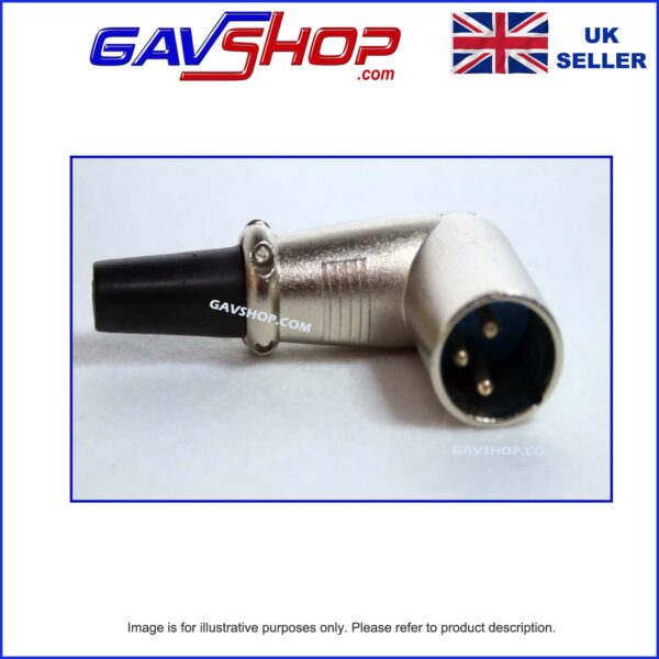 3 Pin Right Angled XLR Line Plug With Cable Protector and Solder Terminals