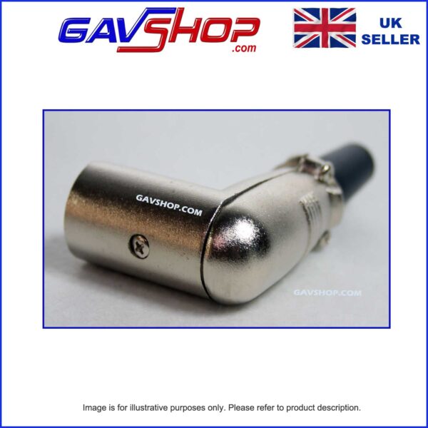 3 Pin Right Angled XLR Line Plug With Cable Protector and Solder Terminals