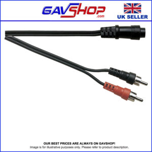 8 Pin Mini Din Plug to 2 x Phono Plugs Audio Lead 3m