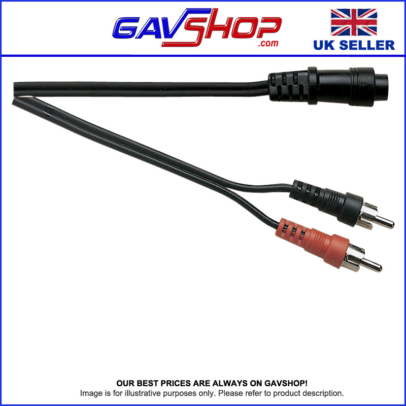 8 Pin Mini Din Plug to 2 x Phono Plugs Audio Lead 3m